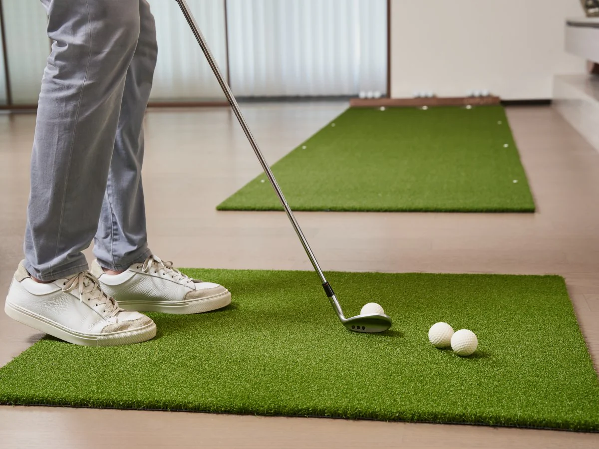 Golf practice and training equipment for home use